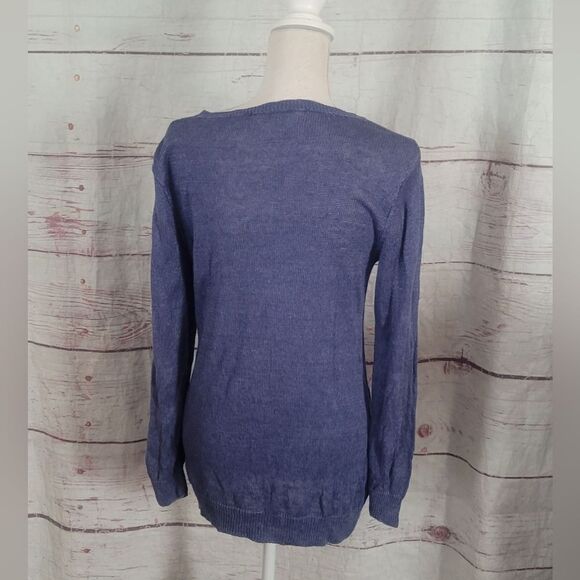 Eileen Fisher V Neck Linen Sweater Size Small - Picture 2 of 6